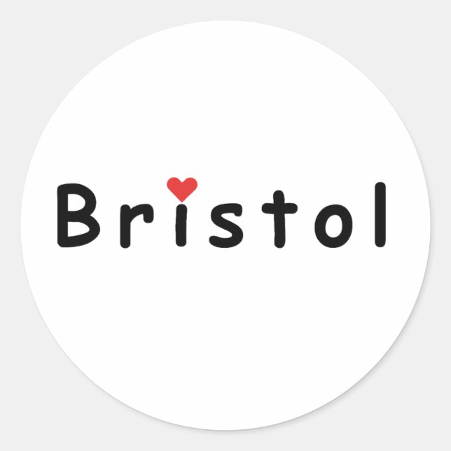 I Liebe Bristol Runder Aufkleber (Vorderseite)