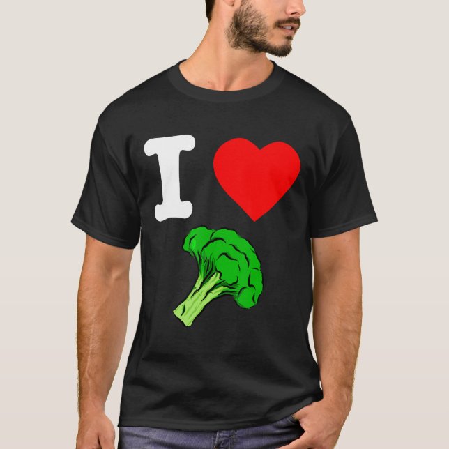 I Liebe Broccoli I Herz Gemüse Bio Vegan L T-Shirt (Vorderseite)