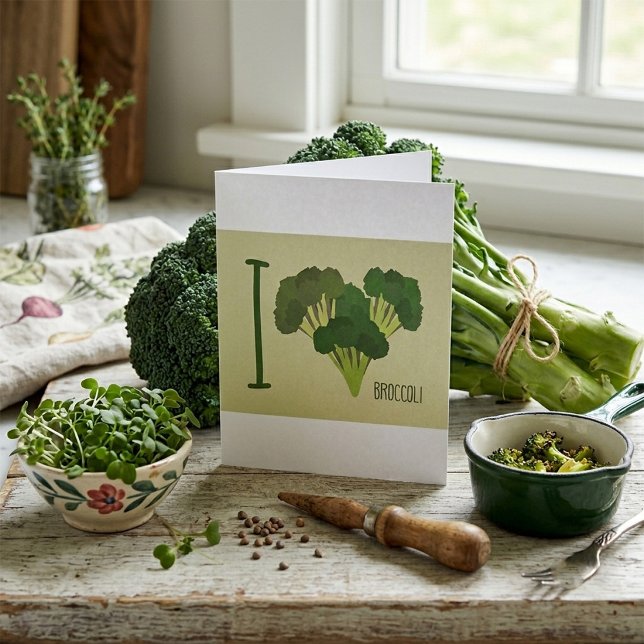 I Liebe Broccoli Karte (Von Creator hochgeladen)