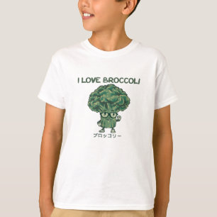 I Liebe Broccoli, Kawaii Niedlich Japanisch Vegan T-Shirt