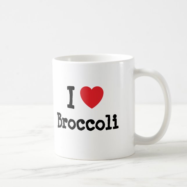 I Liebe Broccoli T - Shirt Kaffeetasse (Rechts)
