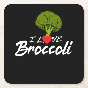 I Liebe-Brokkoli, Pflanzen-Esser, Herbivore, Rechteckiger Pappuntersetzer