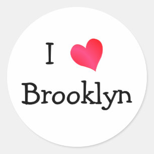 I Liebe Brooklyn Runder Aufkleber