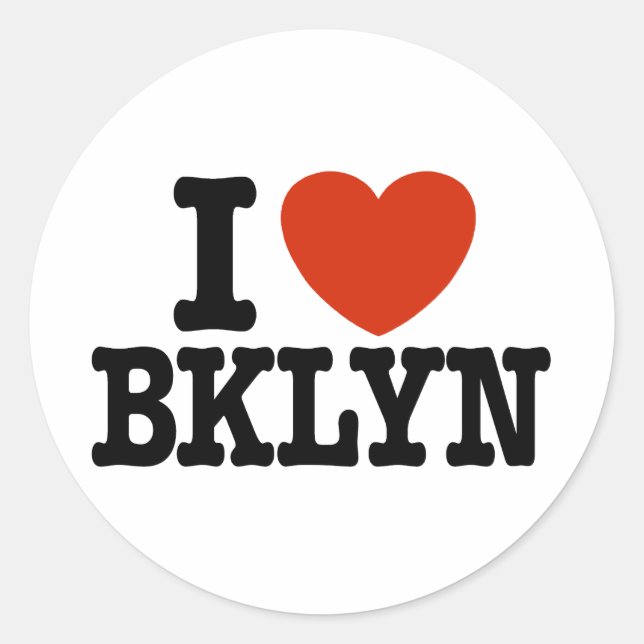 I Liebe Brooklyn Runder Aufkleber (Vorderseite)