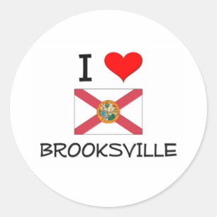 I Liebe BROOKSVILLE Florida Runder Aufkleber