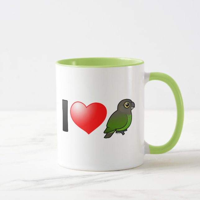 I Liebe-Brown-köpfige Papageien Tasse (Rechts)