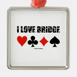 I Liebe-Brücken-Karten-Anzugs-Brücken-Haltung Silbernes Ornament