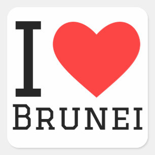I Liebe Brunei Quadratischer Aufkleber