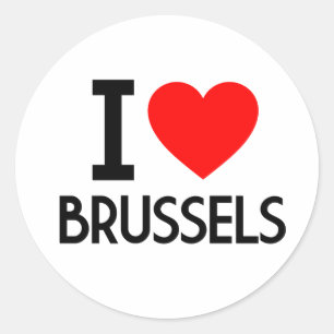 I Liebe Brüssel Runder Aufkleber