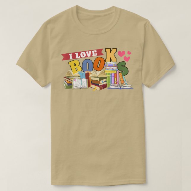 I Liebe Bücher Hörlesen Geschichten Buch Lover605 T-Shirt (Design vorne)