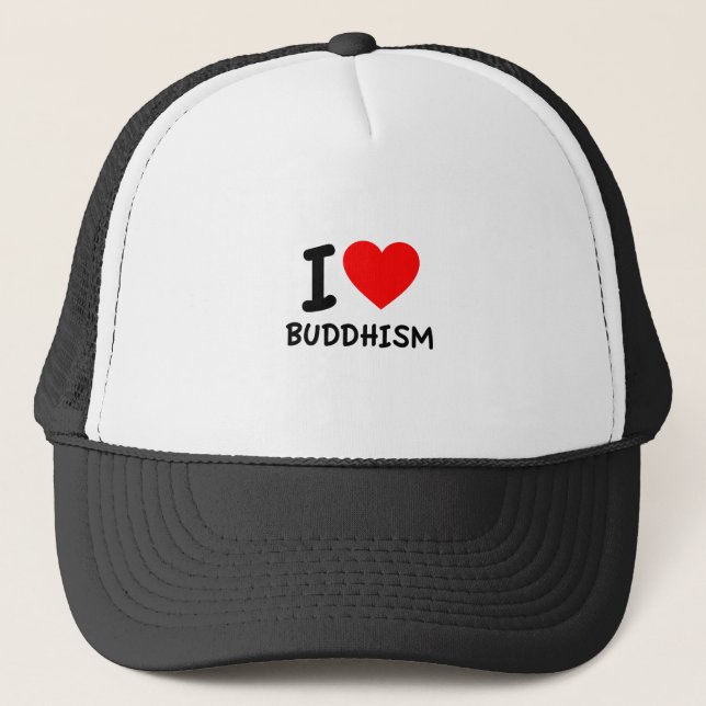 I Liebe Buddhismus Truckerkappe (Vorderseite)