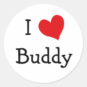 I Liebe Buddy Runder Aufkleber