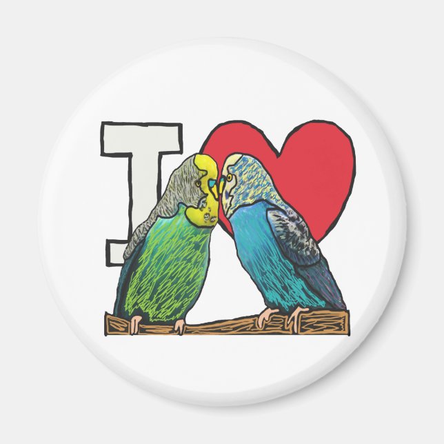 I Liebe Budgies Magnet (Vorne)