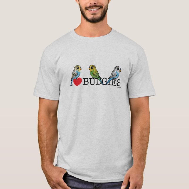 I Liebe Budgies T-Shirt (Vorderseite)