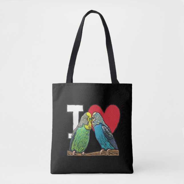 I Liebe Budgies Tasche (Vorderseite)