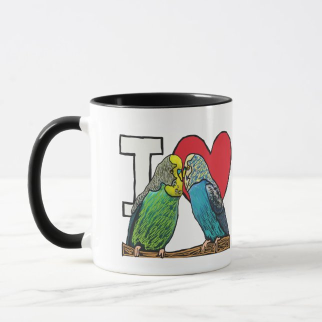 I Liebe Budgies Tasse (Links)
