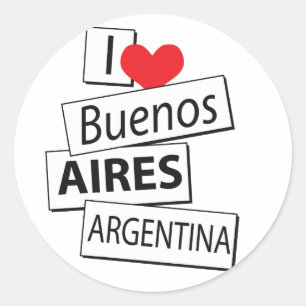 I Liebe Buenos Aires Runder Aufkleber