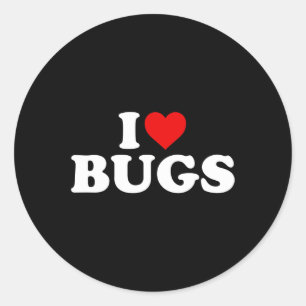 I Liebe Bugs - Herz Runder Aufkleber