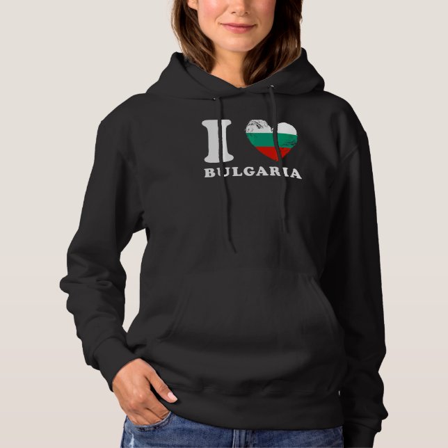 I Liebe Bulgarien Herzenflagge Bulgarien Hoodie (Vorderseite)