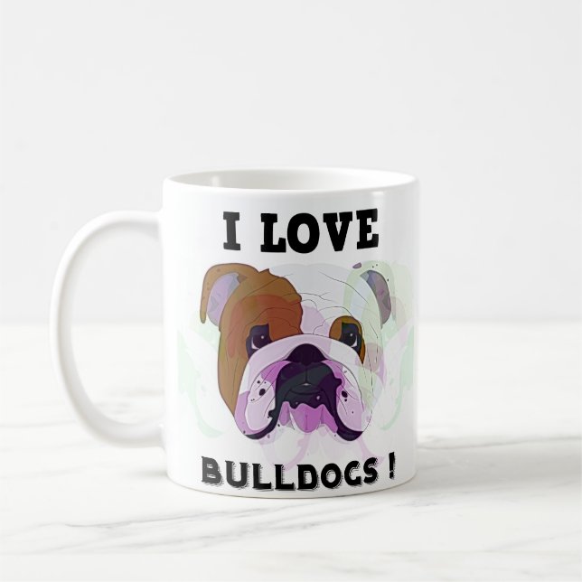 I Liebe Bulldogs Kaffeetasse (Links)