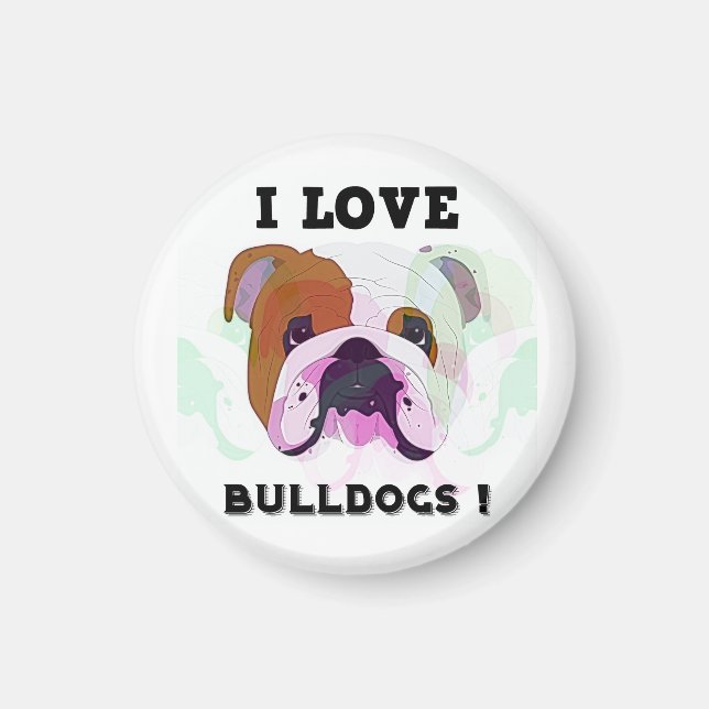 I Liebe Bulldogs Magnet (Vorne)