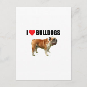 I Liebe Bulldogs Postkarte