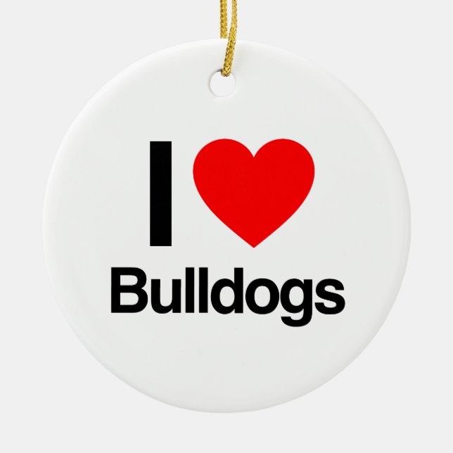 i Liebe Bullhunde Keramikornament (Vorne)