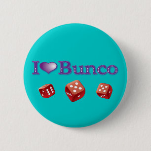I Liebe Bunco mit roten Würfeln Button