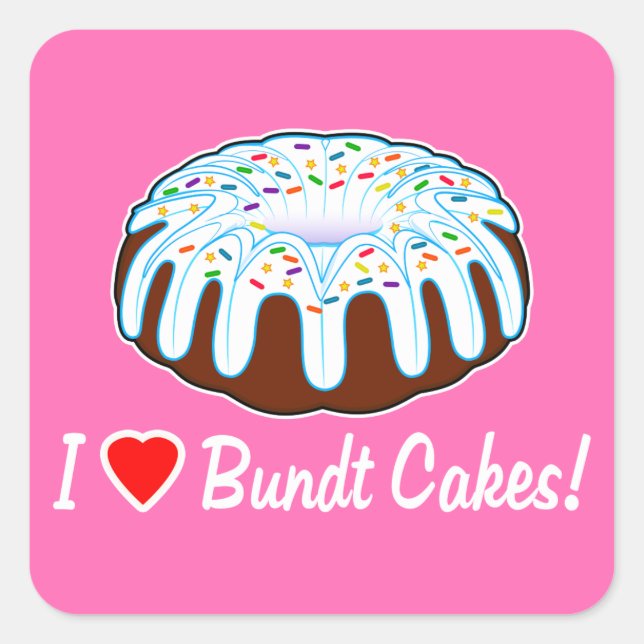 I Liebe Bundt Cake Aufkleber (Vorderseite)