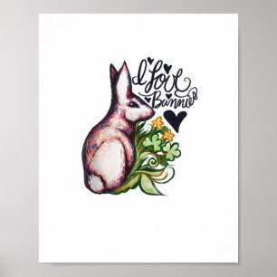 I Liebe Bunnies Fun Bunny Kanbit Kunstwerke Poster