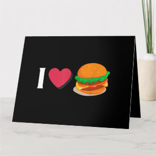 I Liebe Burger Cheeseburger ungesunde Ernährung Karte