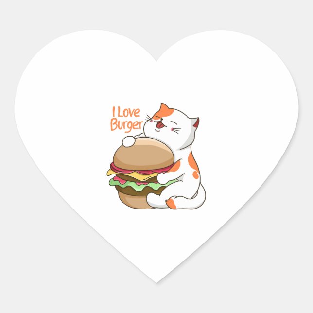 I Liebe Burger Herz-Aufkleber (Vorderseite)