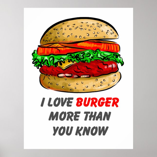 I Liebe Burger Poster (Vorne)