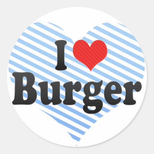 I Liebe Burger Runder Aufkleber