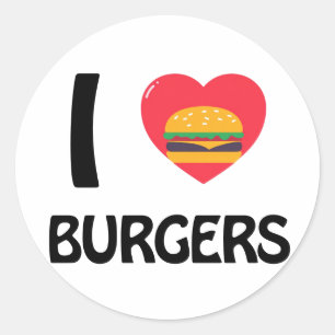 I Liebe Burgers Runder Aufkleber