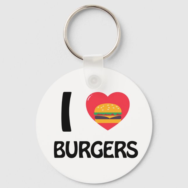 I Liebe Burgers Schlüsselanhänger (Vorderseite)