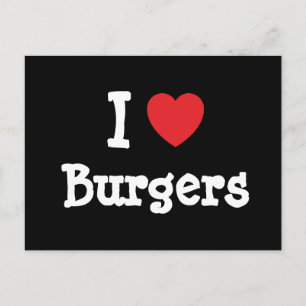 I Liebe Burgers T - Shirt Postkarte