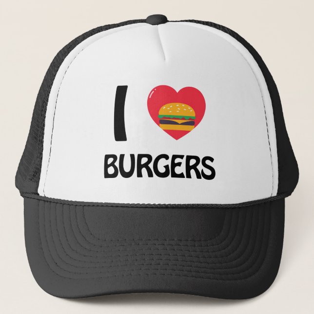 I Liebe Burgers Truckerkappe (Vorderseite)