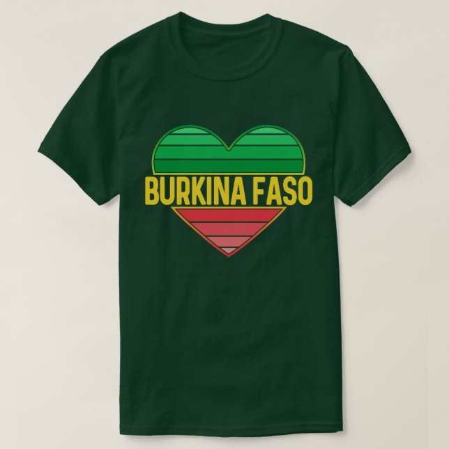 I Liebe Burkina Faso, Herz Burkinabè T-Shirt (Design vorne)
