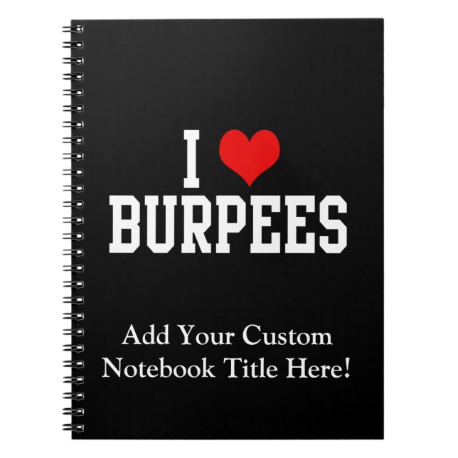 I Liebe Burpees, Fitness Notizblock (Vorderseite)