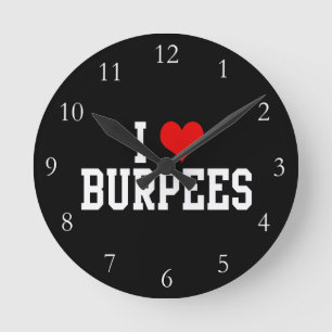 I Liebe Burpees, Fitness Runde Wanduhr
