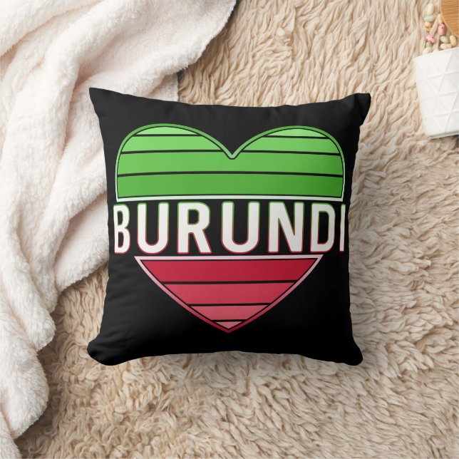 I Liebe Burundi, Burundisches Herz Kissen (Decke)