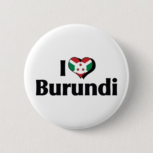 I Liebe Burundi Flag Button (Vorderseite)