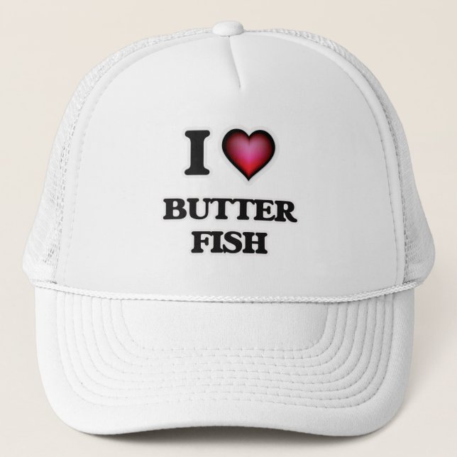 I Liebe Butter Fisch Truckerkappe (Vorderseite)