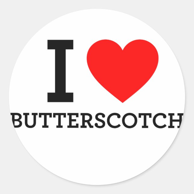 I Liebe Butterscotch Runder Aufkleber (Vorderseite)