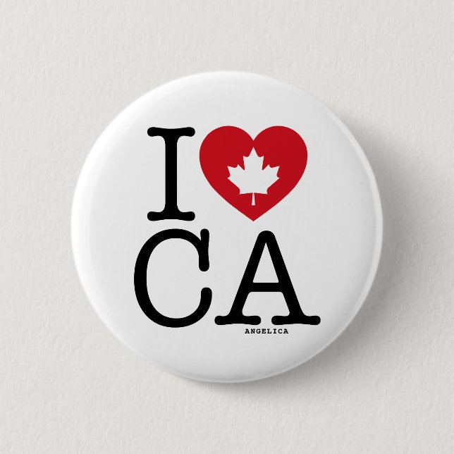 I LIEBE CA | I Liebe Kanada Benutzerdefinierte But Button (Vorderseite)