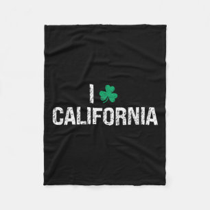 I Liebe California Kleeblatt Clover St. Patrick's  Fleecedecke