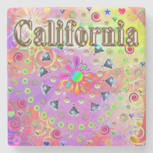 I LIEBE California Lucky Golden Untersetzer