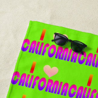 I Liebe California mehrfarbig Strandtuch