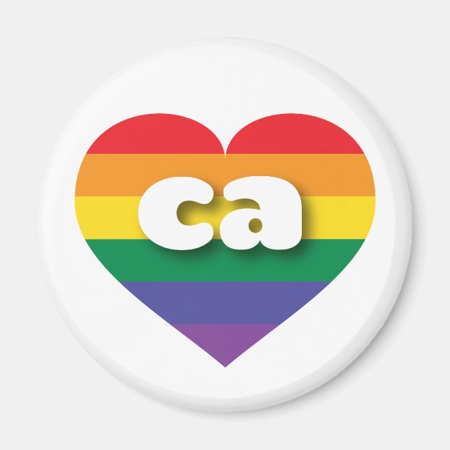 I Liebe California Rainbow Herz Magnet (Vorne)
